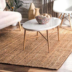Acura Rugs Natural Jute Collection Area Rug 60W x 96L Hand Woven Jute Rug 5' x 8' Feet
