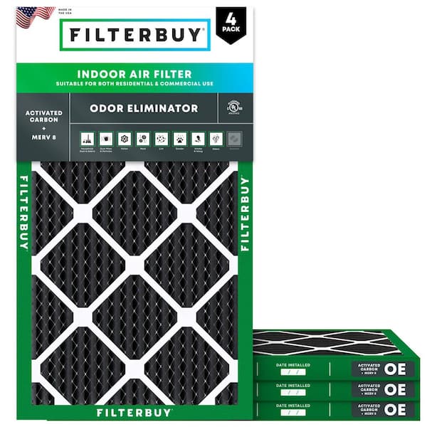 12 in. x 25 in. x 1 in. MERV 10 (FPR 6) Odor Eliminator Pleated HVAC AC Furnace Air Filters Replacement (4-Pack)