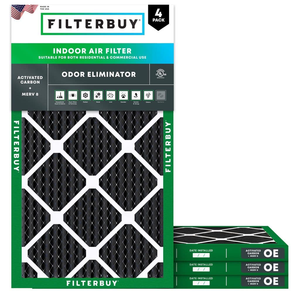 15 in. x 25 in. x 1 in. MERV 8 (FPR 5) Odor Eliminator Pleated HVAC AC Furnace Air Filters Replacement (4-Pack) price history on PriceWatchPro