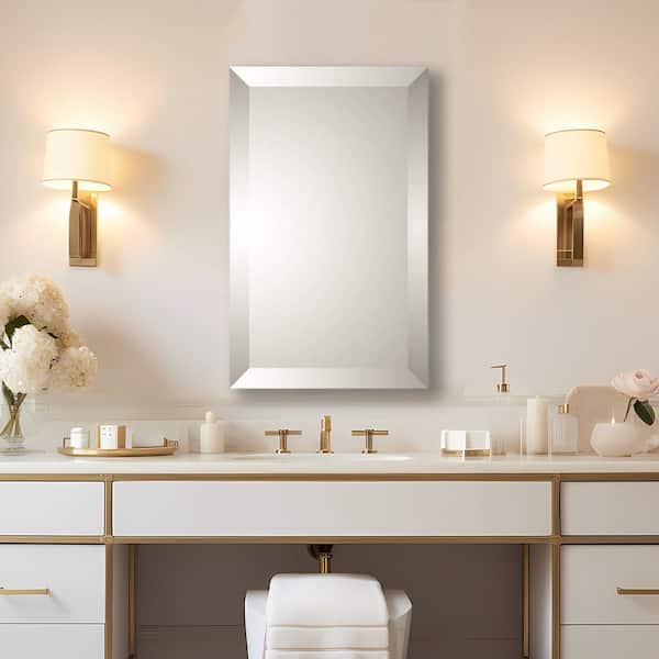 Dimondi Modern Styled 16 in. W x 26 in. H Broad Beveled Rectangle Mirror Recessed Bathroom Medicine Cabinet