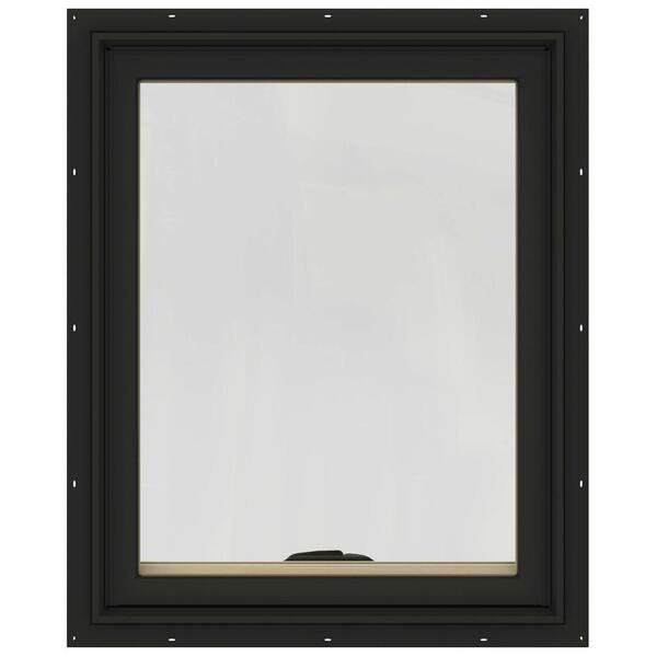 JELD-WEN 24 in. x 30 in. W-2500 Series Bronze Painted Clad Wood Awning Window w/ Natural Interior and Screen