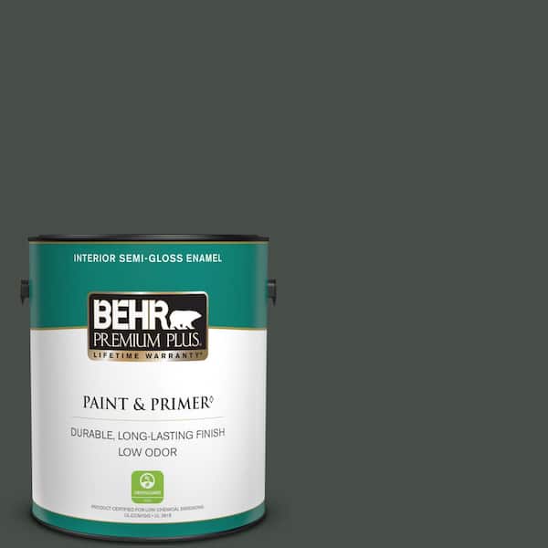 BEHR PREMIUM PLUS 1 gal. #PPF-55 Forest Floor Semi-Gloss Enamel Low Odor Interior Paint & Primer