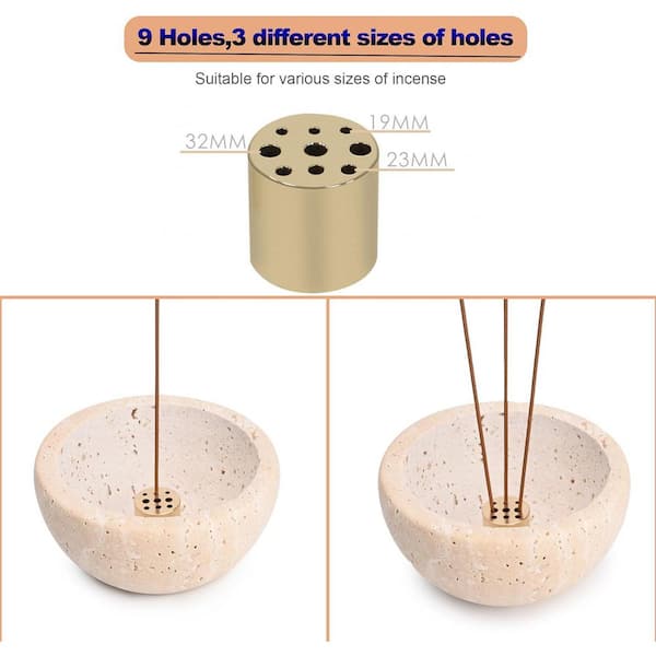 Afoxsos Handcrafted Limestone Incense Burner and Ash Catcher for