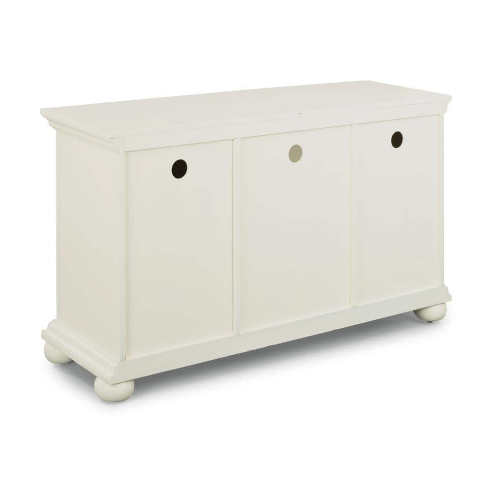 Dover 56" White Poplar Entertainment Center with Adjustable Shelves