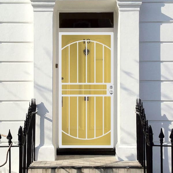 36 in. x 80 in. 555 Series Tuscany White Steel Prehung Security Door