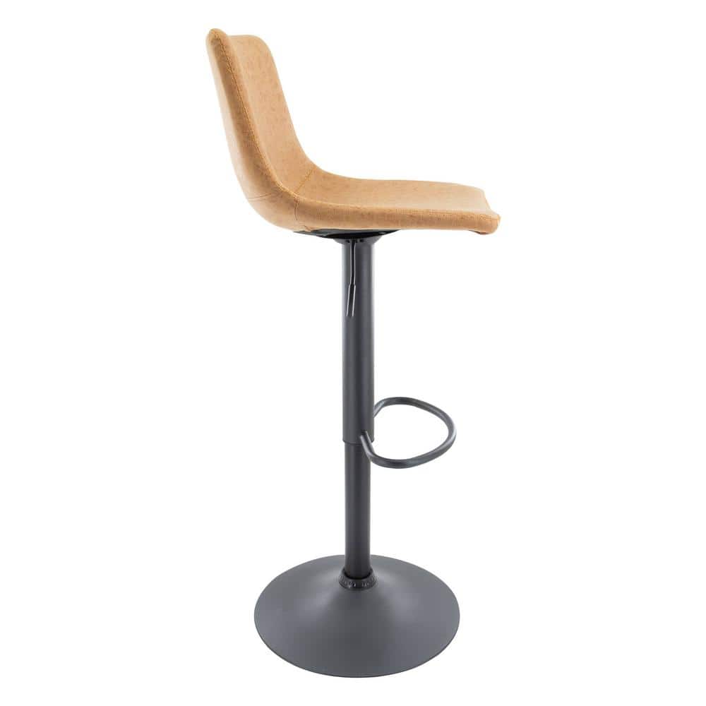 Tilbury Light Brown Adjustable Swivel Bar Stools with Footrest Set of 2