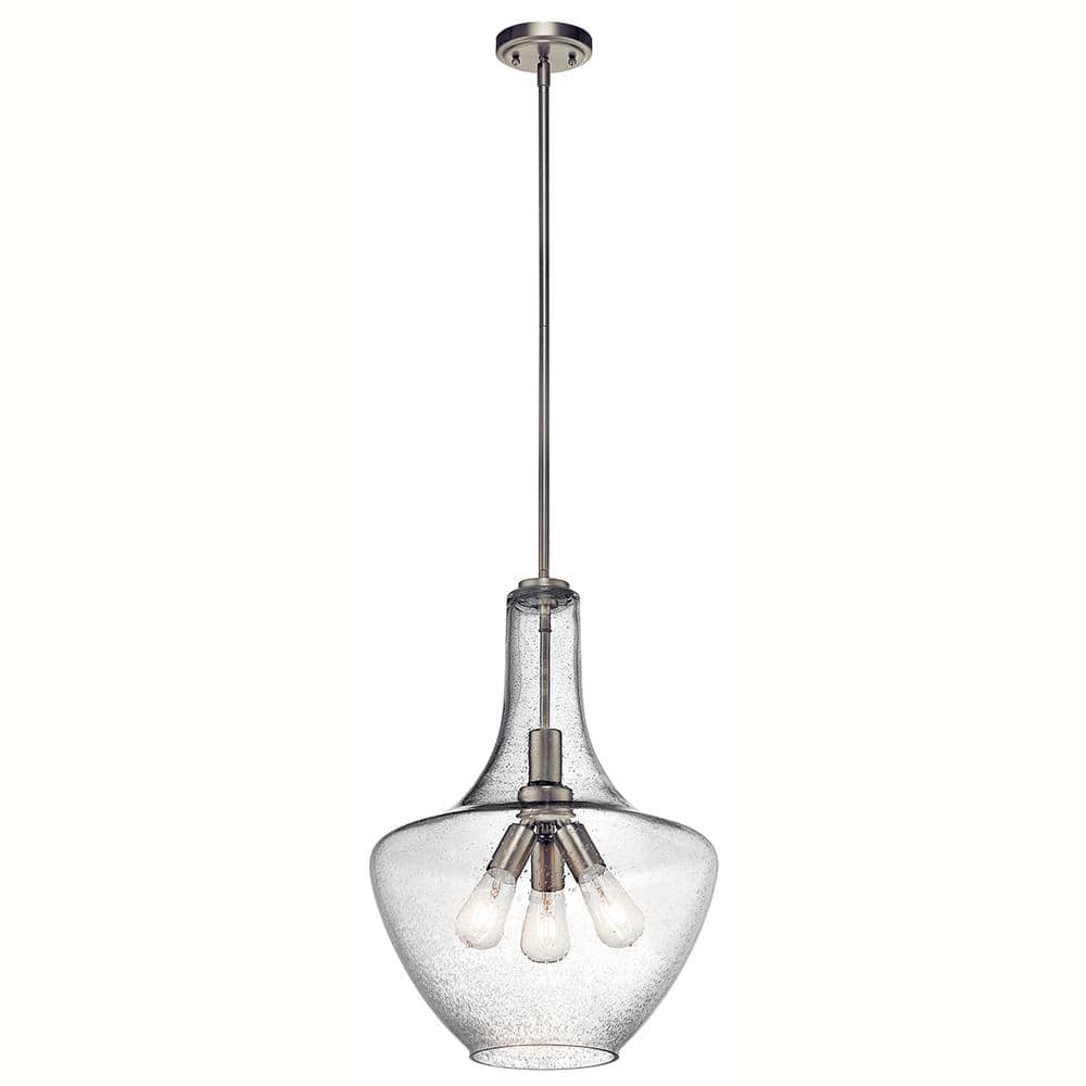 KICHLER Everly 22.75 in. 3-Light Brushed Nickel Transitional