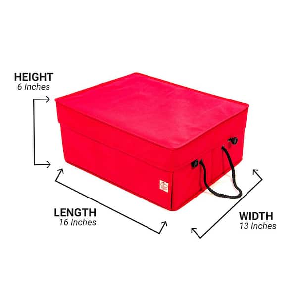 Rectangular Gift Nesting Boxes with Ribbon Set of 4 Red Lids With
