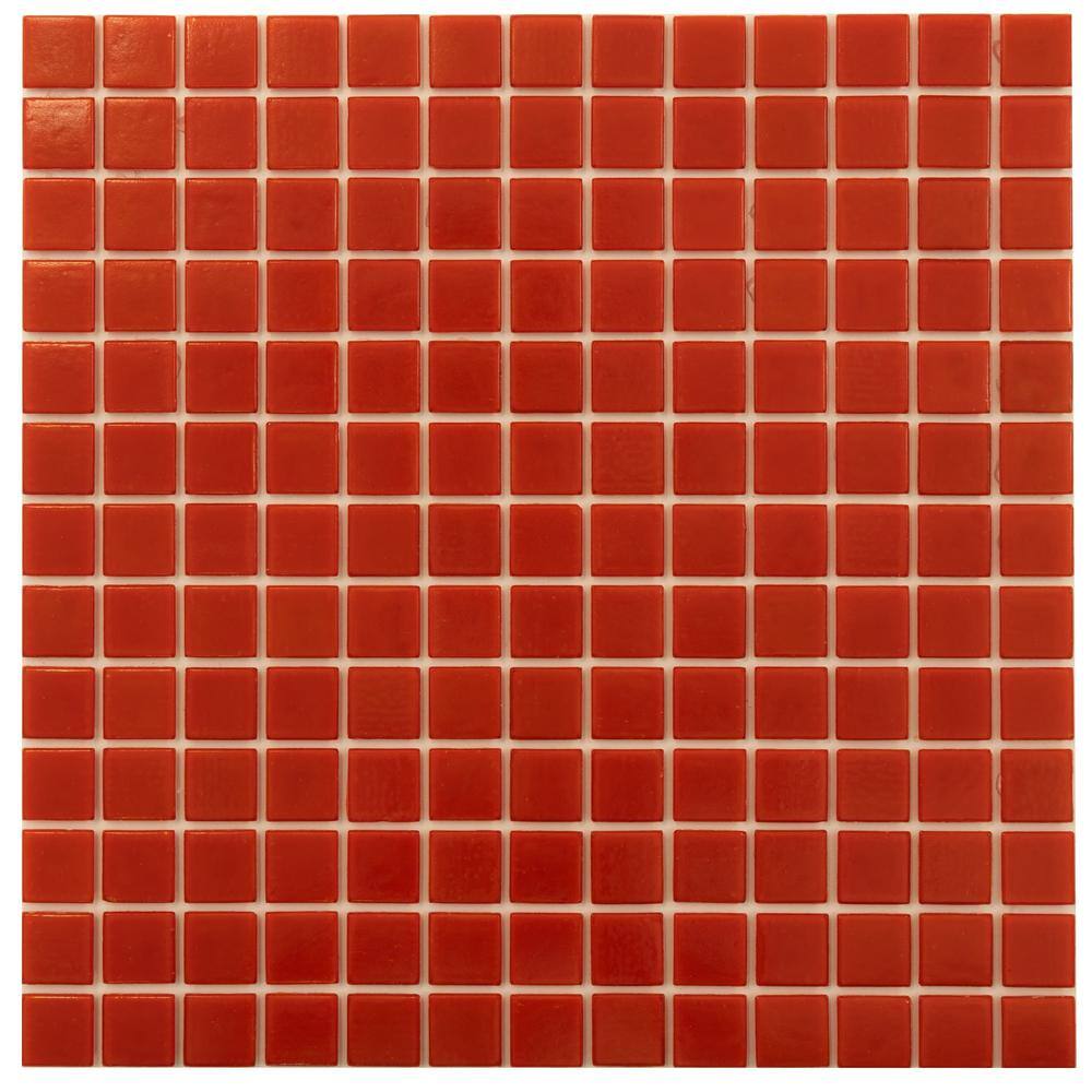 Candy Red 12" x 12" Iridescent Glass Mosaic Tile