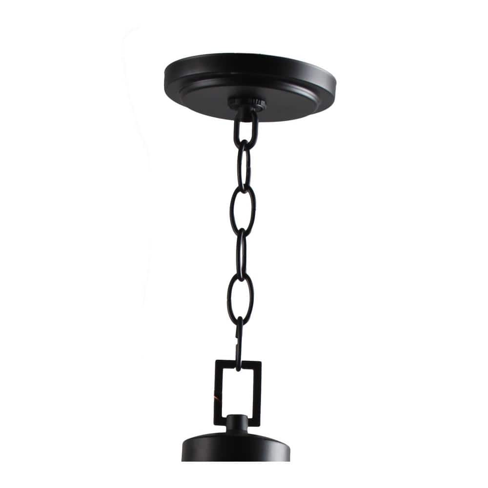 Coal Finish 5-Light Chandelier with Clear Seeded Glass Shades