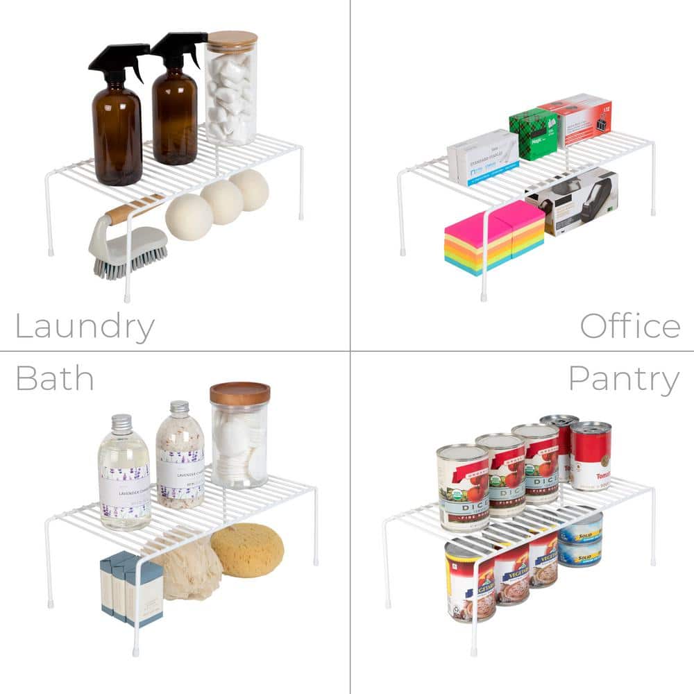 White Steel 3-Tier Kitchen Corner Shelf Rack