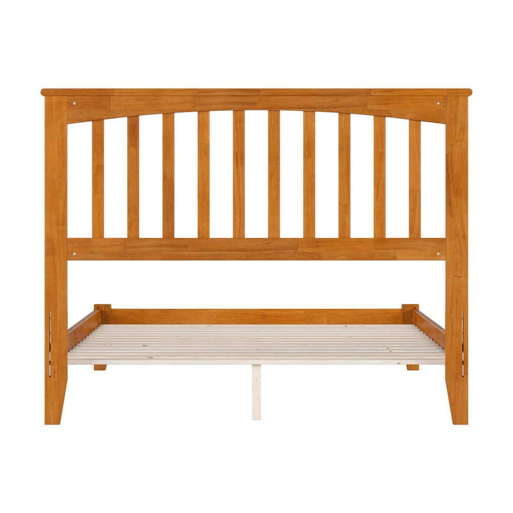 Light Toffee Full Wood Mission Platform Bed with Headboard
