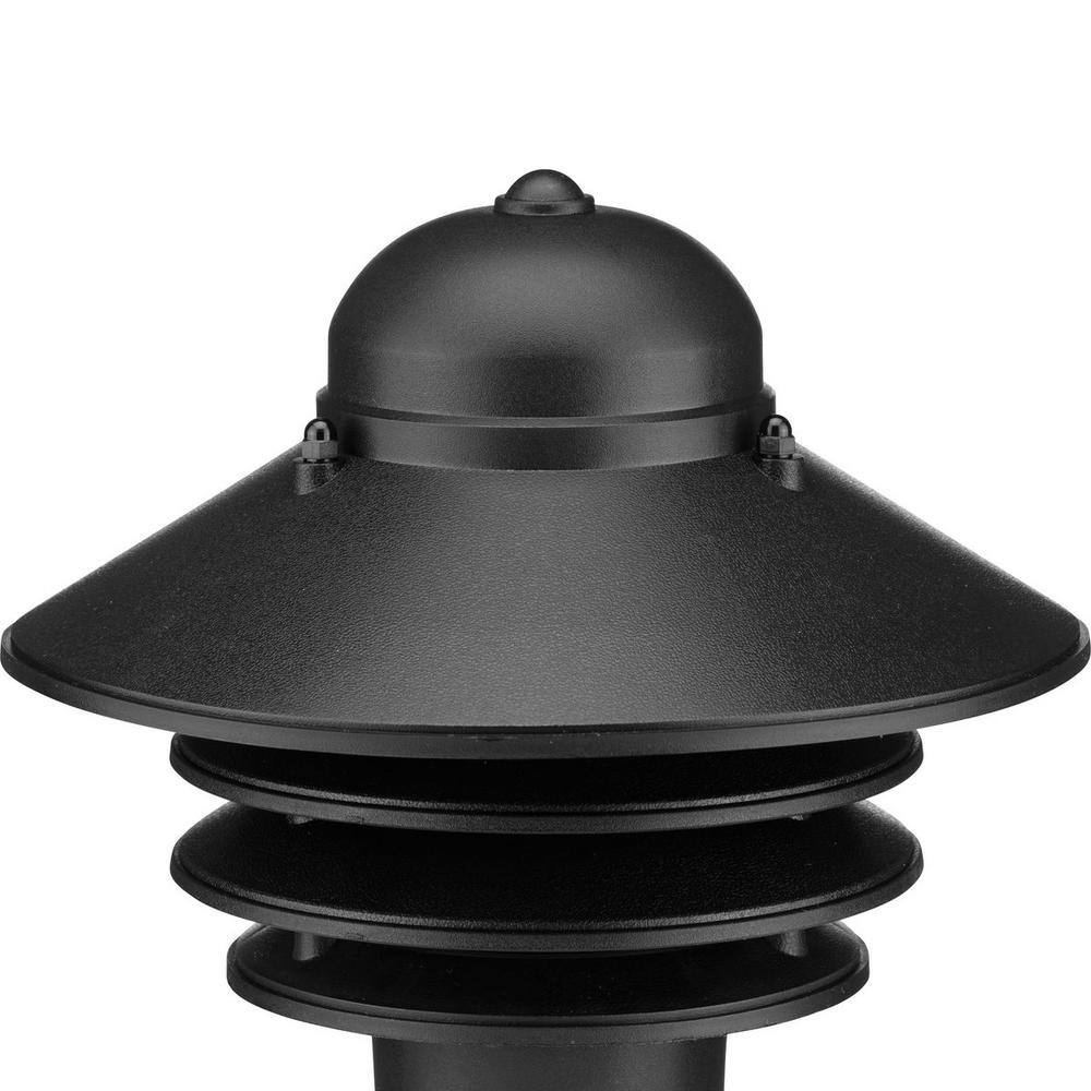 Newport Black Resin Outdoor Post Lantern with Prismatic Diffuser