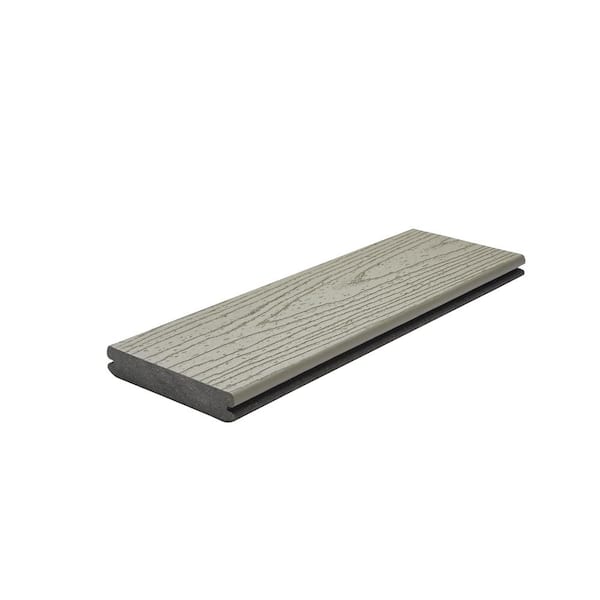 Trex Transcend 1 in. x 6 in. x 1 ft. Gravel Path Composite Deck Board Sample - Grey