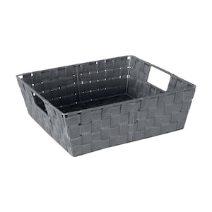 5 in. H x 15 in. W x 13 in. D Gray Fabric Cube Storage Bin