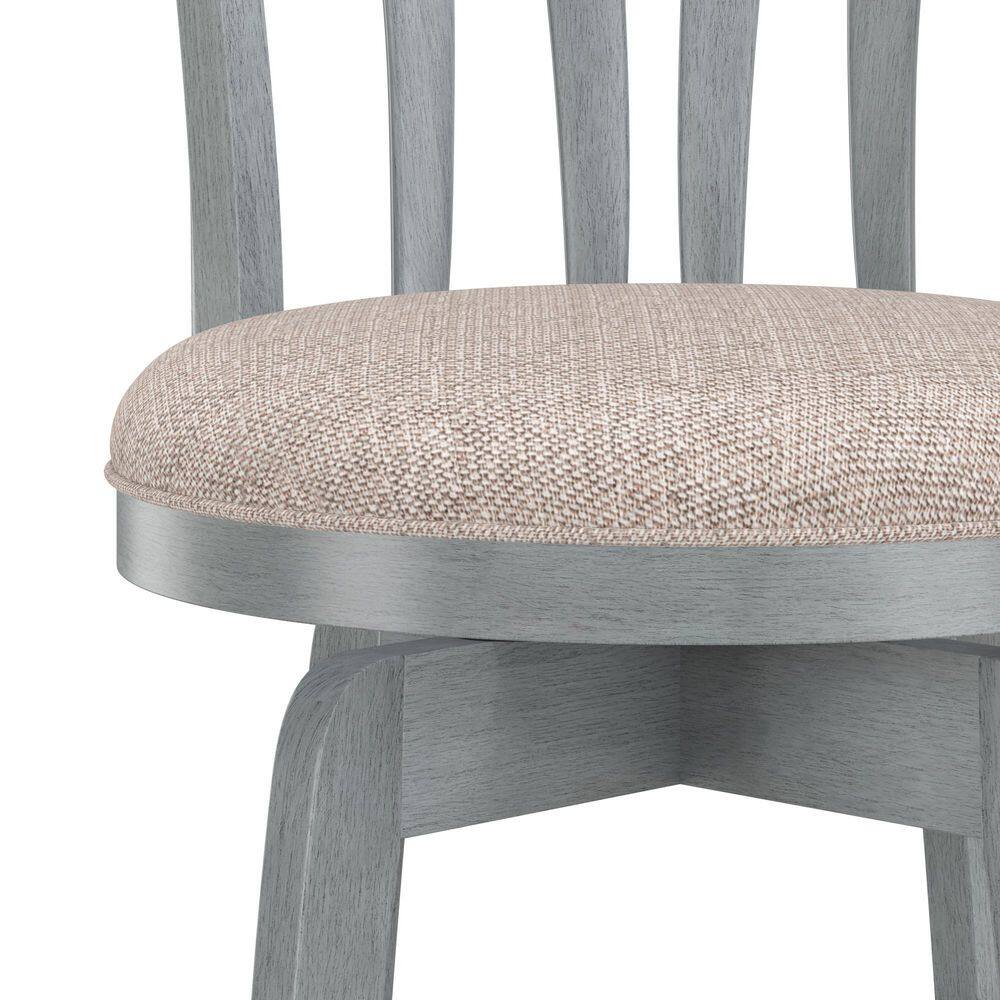 Savana 30" Blue Wirebrush Cream Swivel Wood Barstool