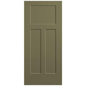 36 in. x 80 in. 3-Panel Winslow Single Bore Hollow Core Truly Olive Molded Composite Interior Door Slab