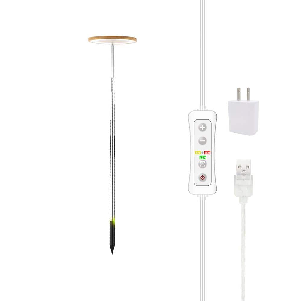 13.7 in.-61.1 in. Adjustable Height White Indoor Full Spectrum LED Grow Lig