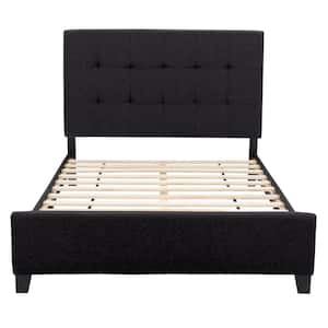 Ellery Black Full / Double Fabric Tufted Bed