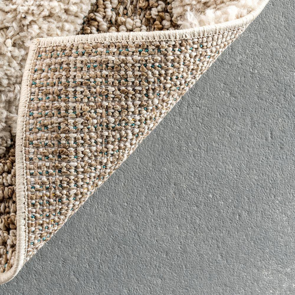 Beige 4' x 6' Rectangular Shag Synthetic Area Rug