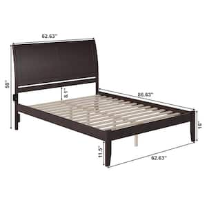 Portland Espresso Queen Platform Bed with Open Foot Board