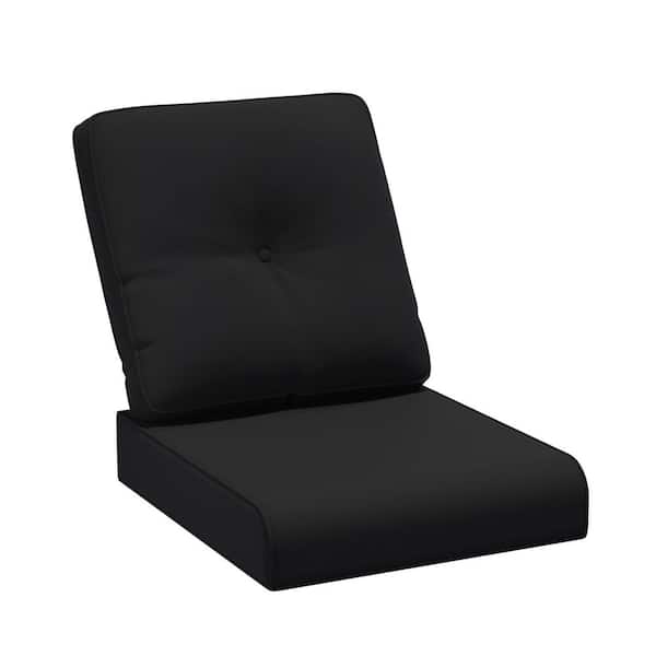 22 in x 24 in Outdoor Replacement Cushion with Zipper for Lounge Chair in Black