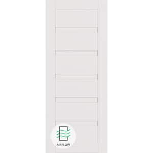 Louver 32 in. x 96 in. No Bore Solid Core Snow White Wood Composite Interior Door Slab