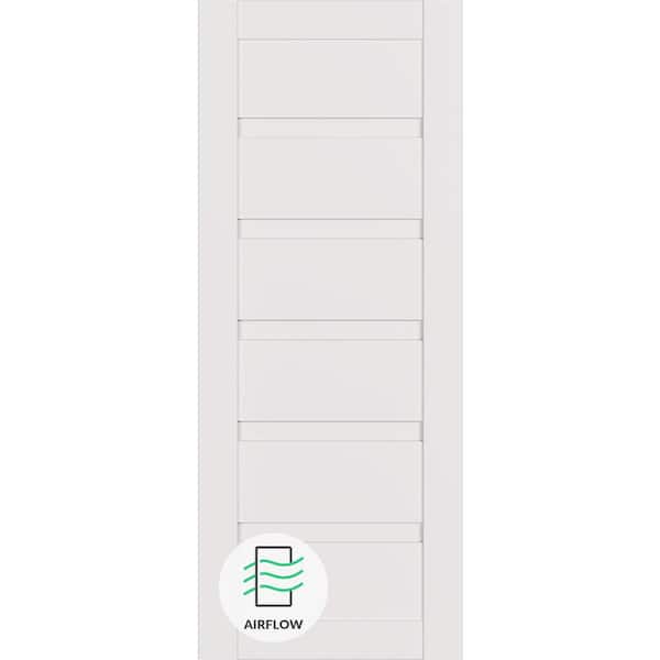 Louver 36 in. x 96 in. No Bore Solid Core Snow White Wood Composite Interior Door Slab