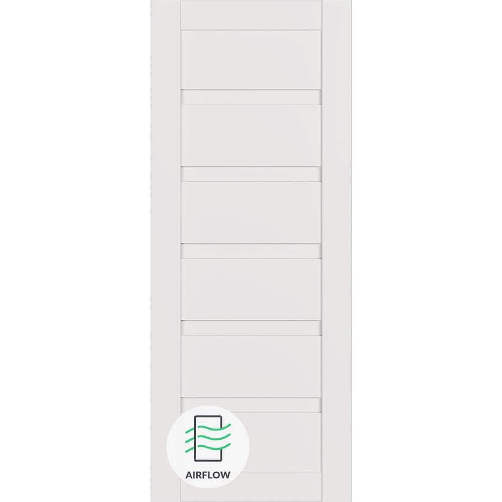 Louver 24 in. W. x 80 in. No Bore Solid Core Snow White Wood Composite Interior Door Slab -  Belldinni, 285577