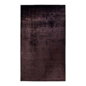One-of-a-Kind Contemporary Brown 8 ft. x 14 ft. Hand Knotted Overdyed Area Rug