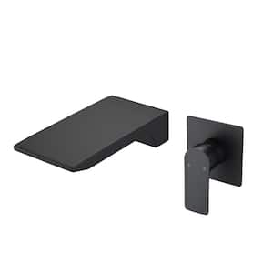 Single-Handle Wall Mount Roman Tub Faucet without Hand Shower in Matte Black