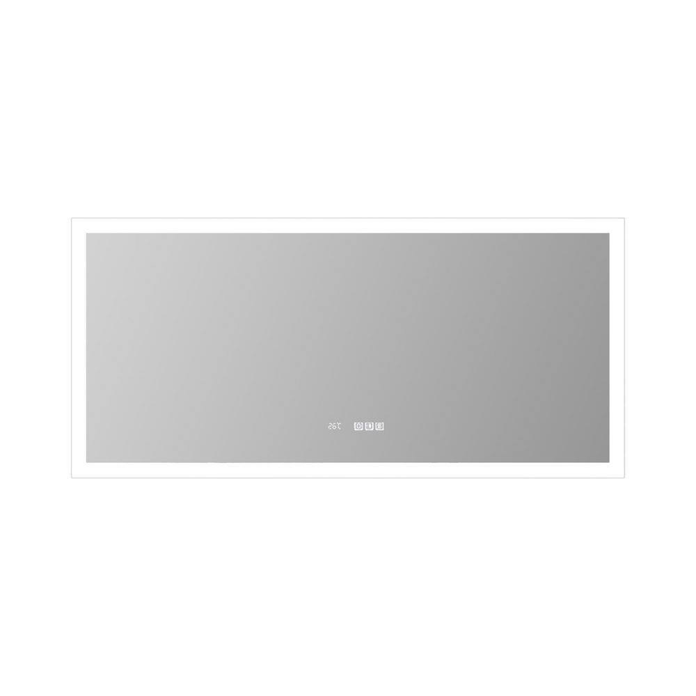 60 in. W x 28 in. H Large Rectangular Frameless Anti-Fog LED Backlit Wall M