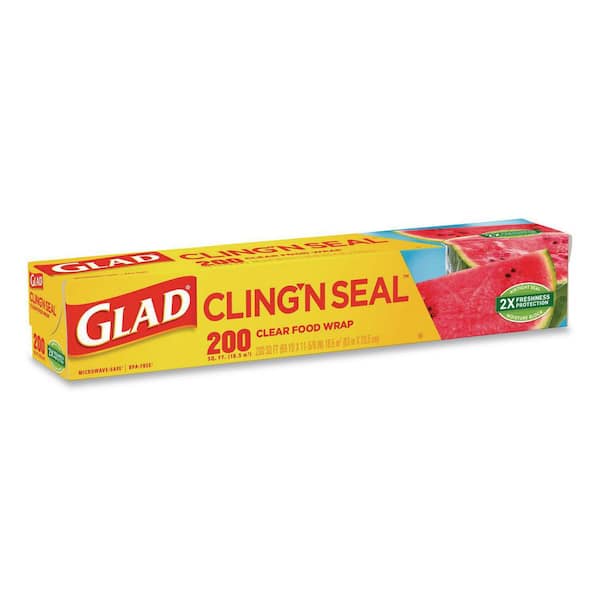 Glad 12 in. x 200 ft. Clear Plastic Cling Wrap (12-Case