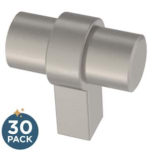 Simple Wrapped Bar 1-1/4 in. (32 mm) Classic Cabinet Knobs in Stainless Steel (30-Pack)