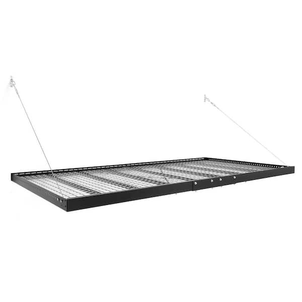 Pro Series 4ft. X 8ft. Wall Mounted Steel Shelf 2.0 in Black