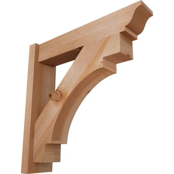 Ekena Millwork 6 in. x 26 in. x 26 in. Western Red Cedar Merced Traditional Rough Sawn Outlooker