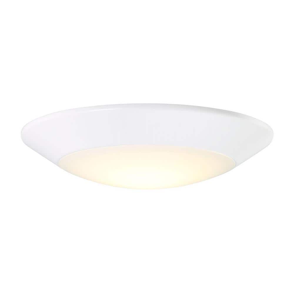 White Glass LED Flush Mount Ceiling Light