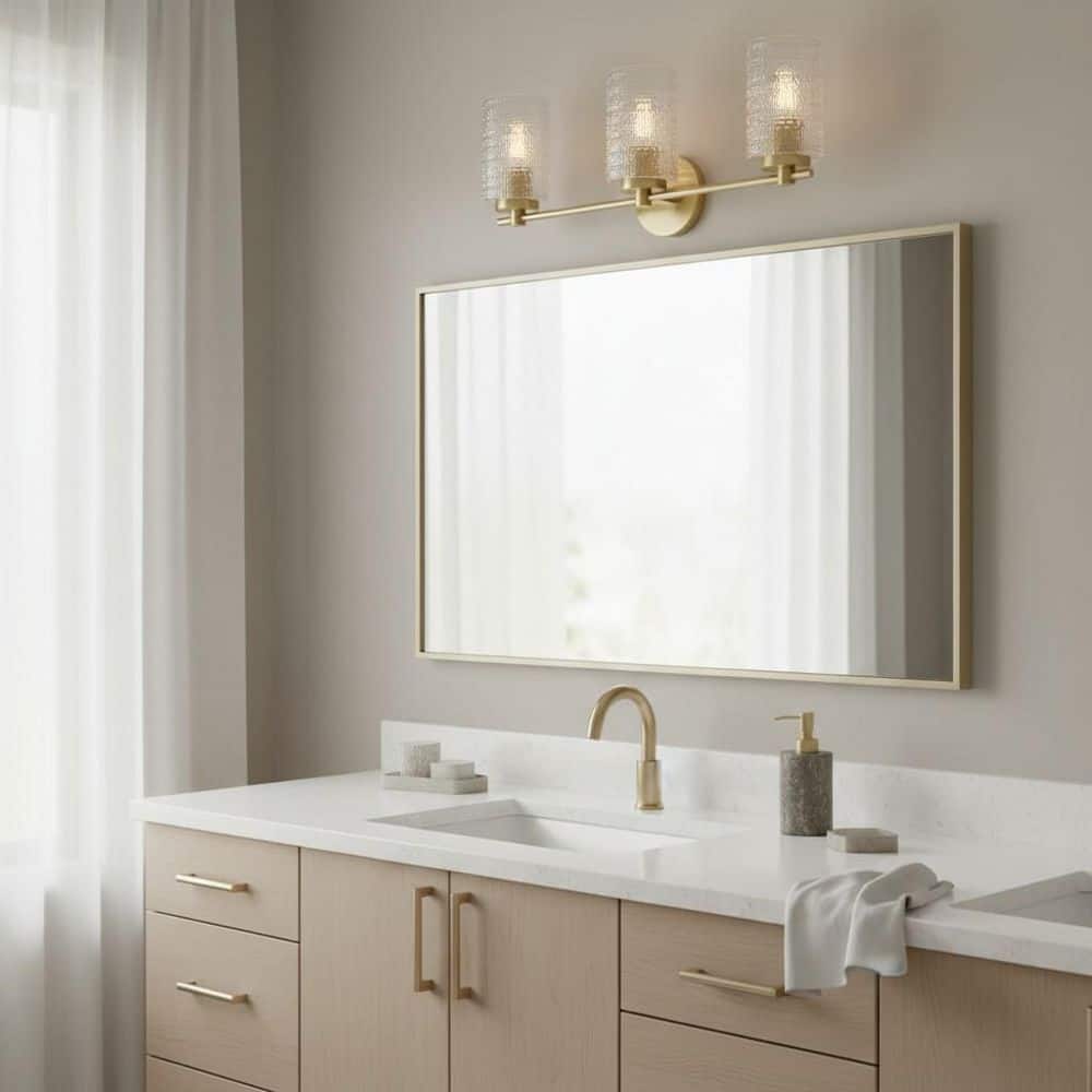 Mabel 24.5 in. 3-Light Lacquered Brass Vanity Light price history on PriceWatchPro