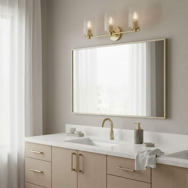 Mabel 24.5 in. 3-Light Lacquered Brass Vanity Light