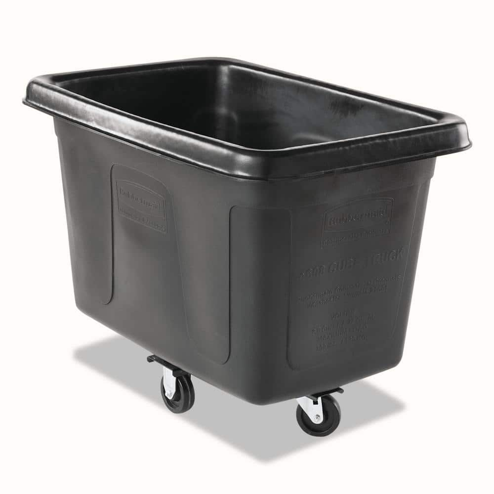 Rubbermaid Commercial Products 26 in. W x 38 in. D x 28.13 in. H Black 8  cu. ft. Cube Truck RCP4608BLA - The Home Depot