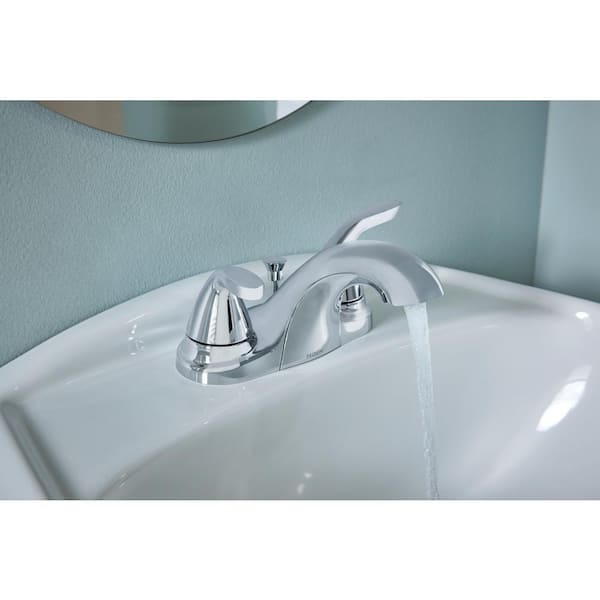 Adler 4 in. Centerset 2-Handle Bath Faucet with 4-Piece Hardware Set in Chrome (24 in. Towel Bar)