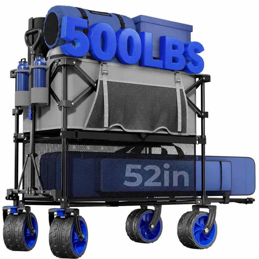 14.13 cu. ft. Steel Bin Garden Cart Heavy Duty Double Decker Collapsible Wagon 500 lbs Capacity All Terrain Wheels price history on PriceWatchPro