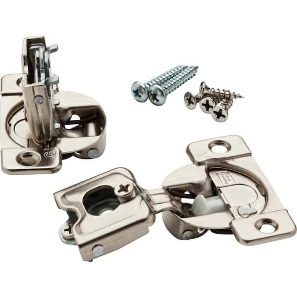 5 Pair Face Frame 35 mm 3/4 in. Overlay Soft-Close Nickel Cabinet Hinge (10 Pieces)