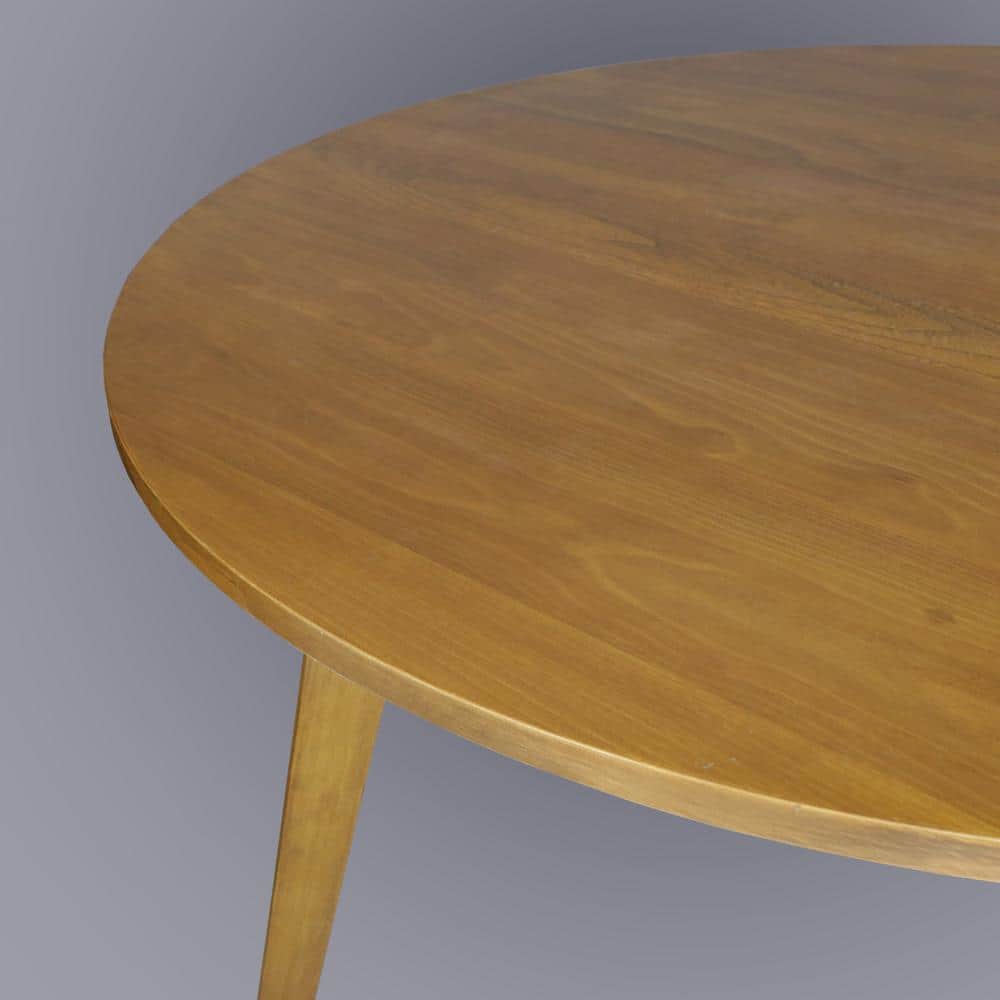 Harvest Gold Round Solid Wood Dining Table, 36"