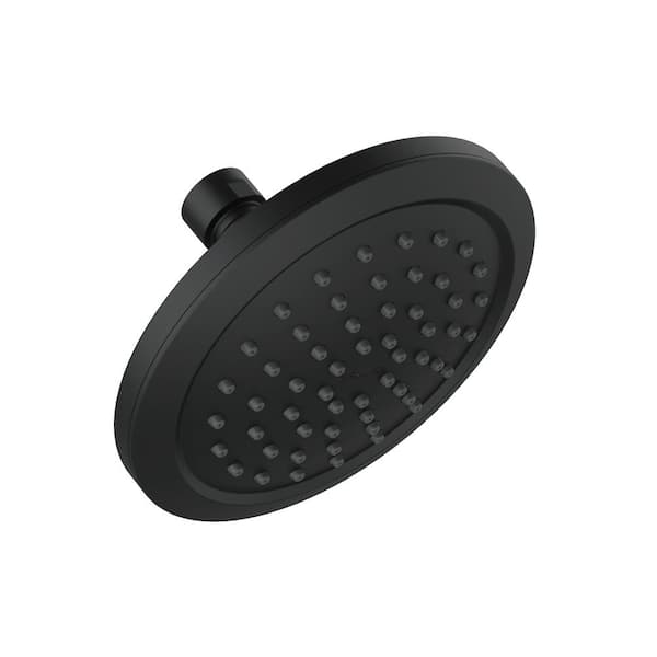 Northerly 1-Spray Patterns with 1.75-GPM 6 in. Wall Mount Rain Fixed Shower Head in Satin Black