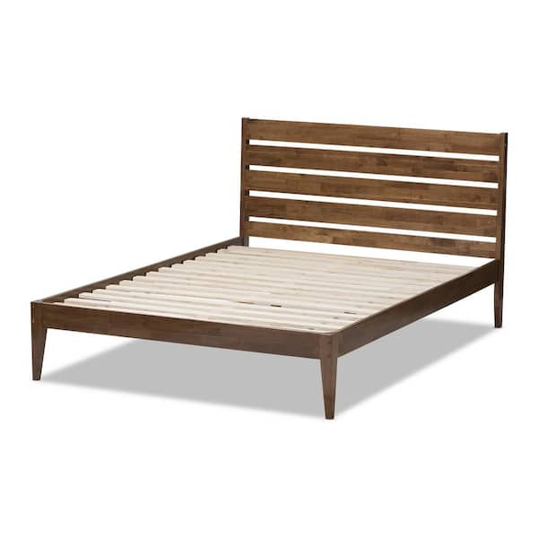 Baxton Studio Elmdon Medium Brown Wood Queen Platform Bed 28862