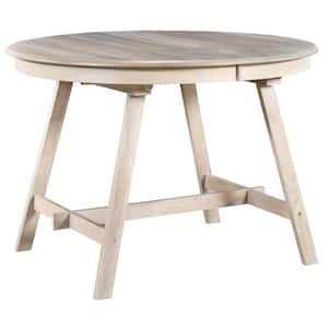 Natural Wood Wash Wood Round Extendable Dining Table