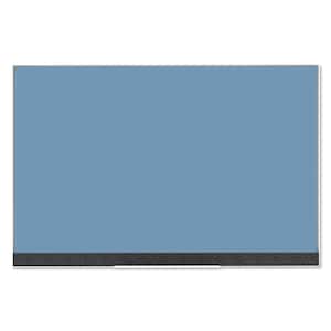 35 in. x 23 in. Blue Magnetic Glass Dry Erase Memo Board, White Aluminum Frame