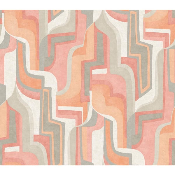 A-Street Prints Pink Tulum Surreal Shapes Wallpaper Sample