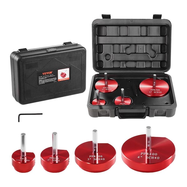 VEVOR PVC Pipe Reamer Kit PVC Pipe Fitting Reamer Plumbing Tools Kit PVC Socket Saver for Water Lines(4 Pack)